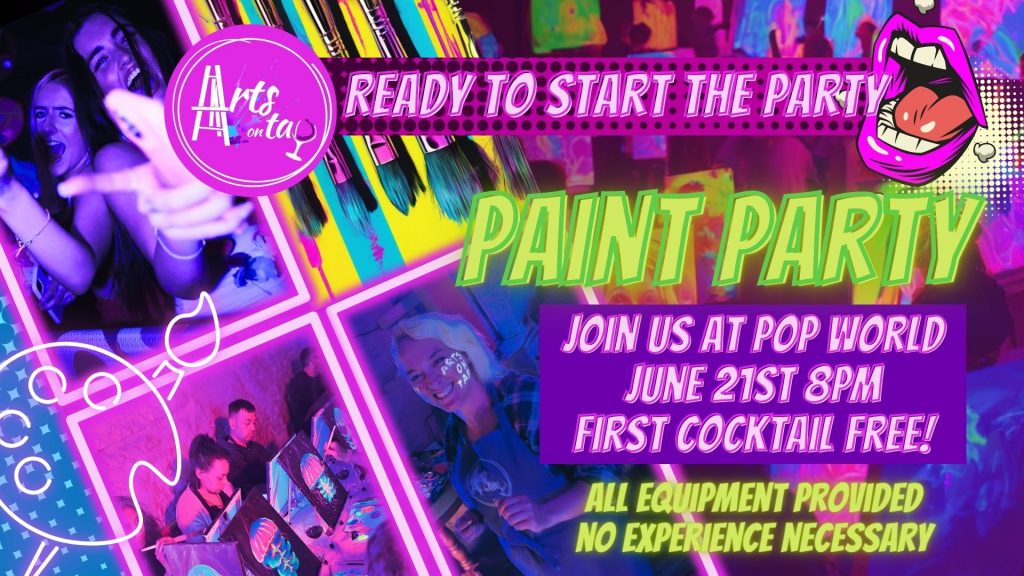 Neon paint party banner